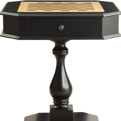 28" Black Octagon Pedestal Console Table And Drawers - Homeroots