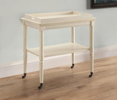 French Style Antique White Trolley Table