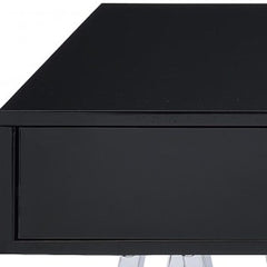 54" Black and Silver Writing Desk With Two Drawers - Homeroots