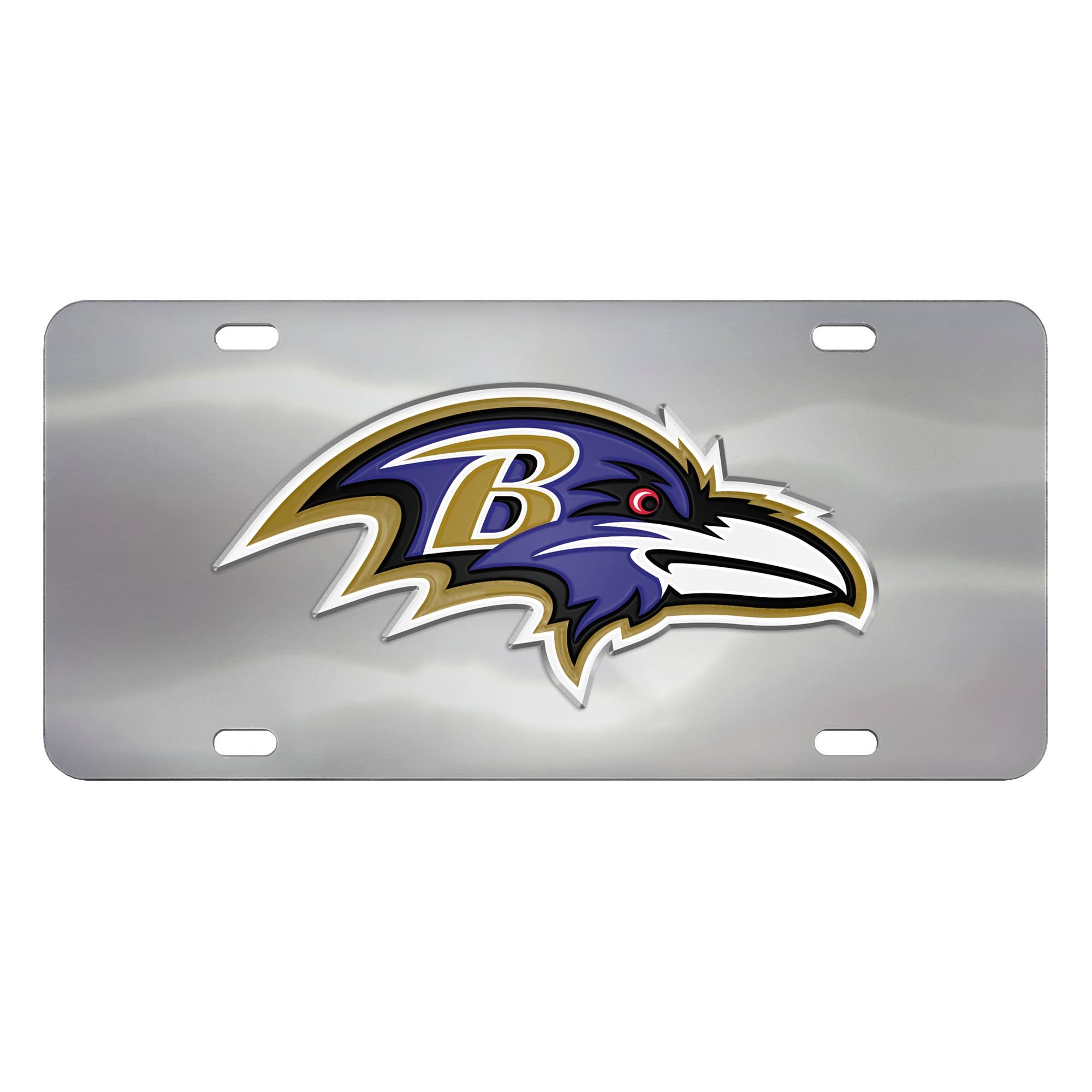 Baltimore Ravens 3D Stainless Steel License Plate