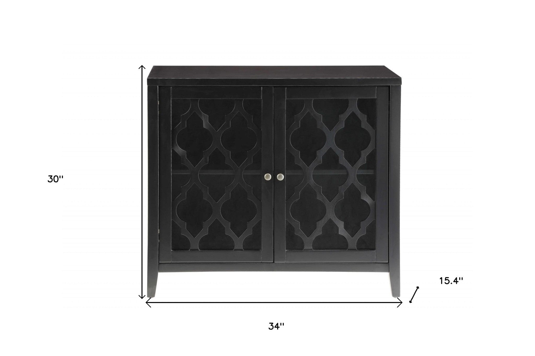 34" X 15.4" X 30" Black Mdf Cabinet