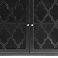 34" X 15.4" X 30" Black Mdf Cabinet