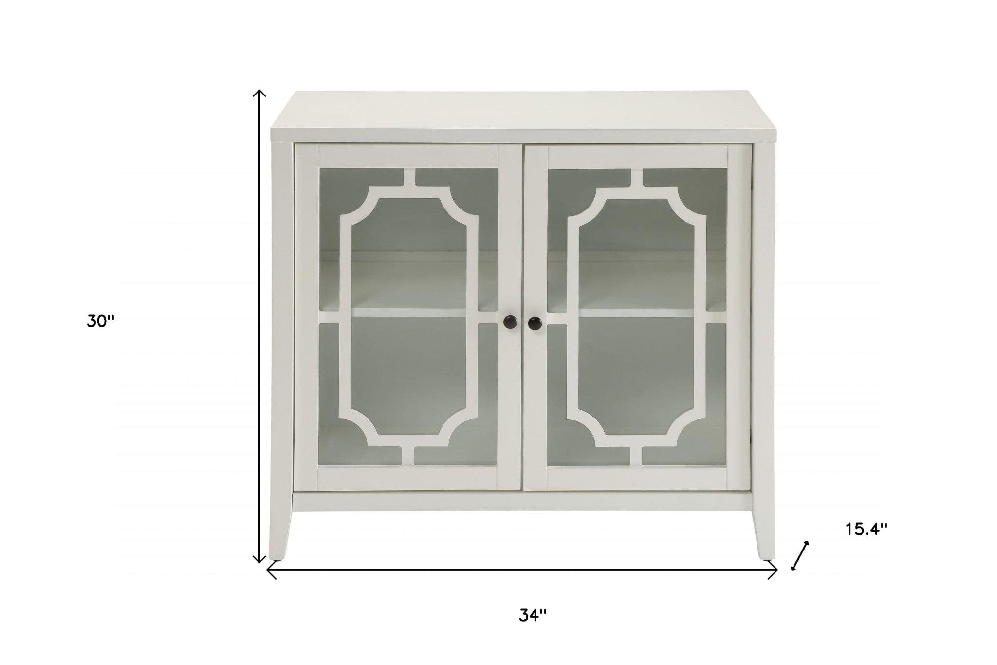 34" X 15.4" X 30" White Mdf Cabinet