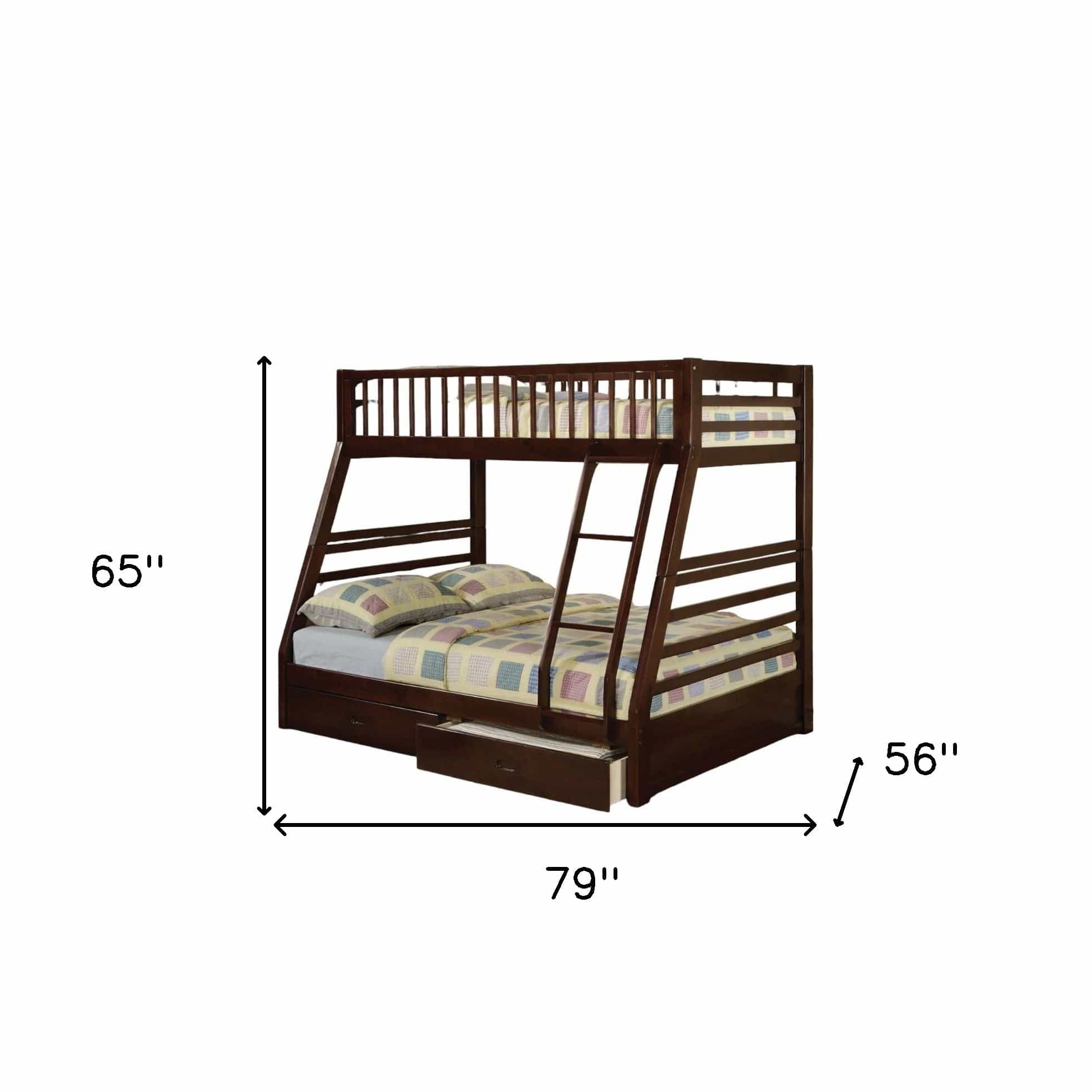 Espresso Full Transitional Bunk Bed - Homeroots