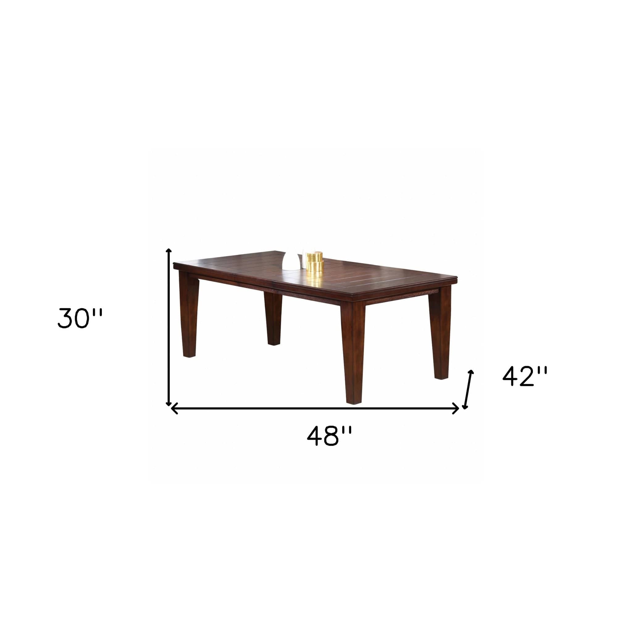 48" Dark Brown Dining Table