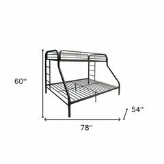 Black Twin Over Full Contemporary Metal Bunk Bed