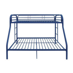 78" X 54" X 60" Twin Over Full Blue Metal Tube Bunk Bed