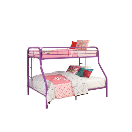 78" X 54" X 60" Twin Over Full Purple Metal Tube Bunk Bed