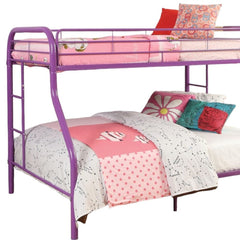 78" X 54" X 60" Twin Over Full Purple Metal Tube Bunk Bed - Homeroots