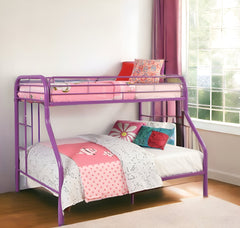 78" X 54" X 60" Twin Over Full Purple Metal Tube Bunk Bed