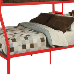 78" X 54" X 60" Twin Over Full Red Metal Tube Bunk Bed