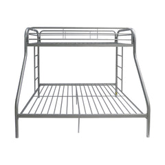 78" X 54" X 60" Twin Over Full Silver Metal Tube Bunk Bed