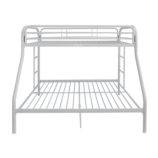 White Twin Over Full Contemporary Metal Bunk Bed