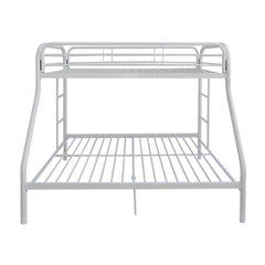 White Twin Over Full Contemporary Metal Bunk Bed