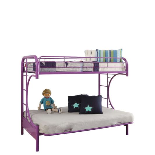 78" X 41" X 65" Twin Over Full Purple Metal Tube Futon Bunk Bed