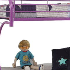 78" X 41" X 65" Twin Over Full Purple Metal Tube Futon Bunk Bed