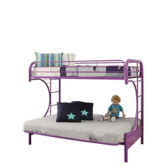 78" X 41" X 65" Twin Over Full Purple Metal Tube Futon Bunk Bed