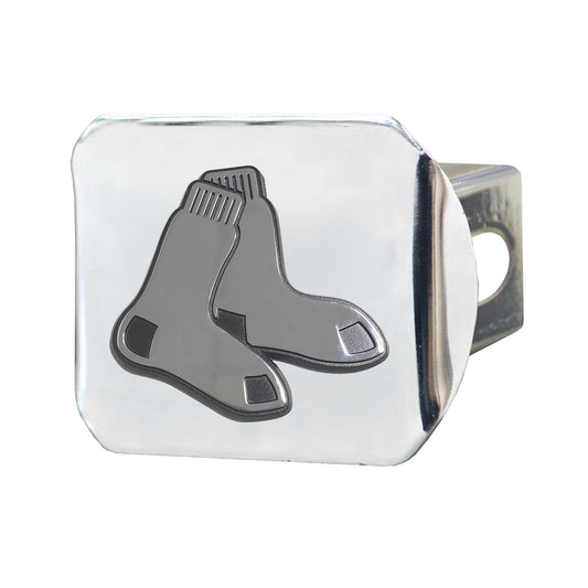 Boston Red Sox Chrome Metal Hitch Cover with Chrome Metal 3D Emblem