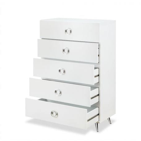 32" White Five Drawer Standard Chest