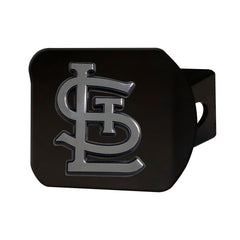 St. Louis Cardinals Black Metal Hitch Cover with Metal Chrome 3D Emblem