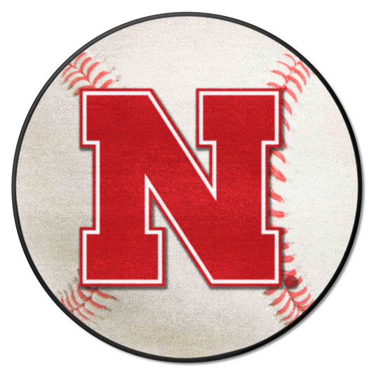 Nebraska Cornhuskers Baseball Rug - 27in. Diameter