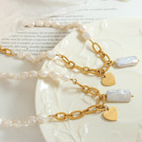 Freshwater Pearl Titanium Steel Necklace - Flyclothing LLC