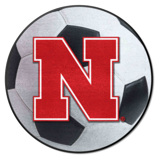 Nebraska Cornhuskers Soccer Ball Rug - 27in. Diameter