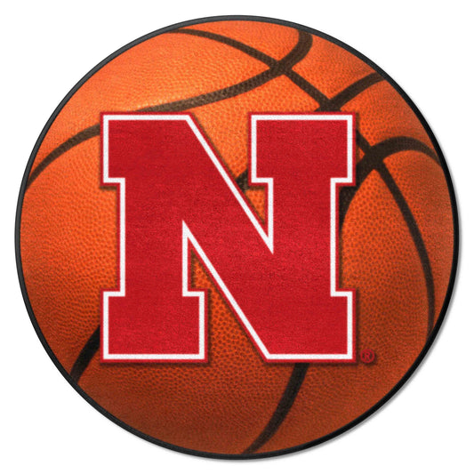 Nebraska Cornhuskers Basketball Rug - 27in. Diameter - Nebraska