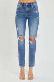 Risen Full Size High Rise Knee Distressed Skinny Jeans - Trendsi