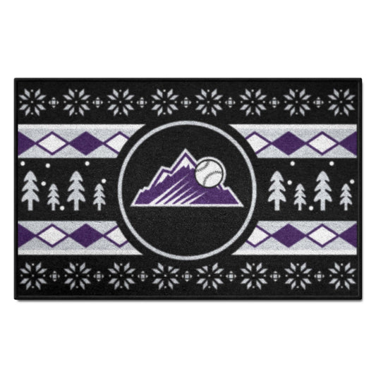 Colorado Rockies Holiday Sweater Starter Mat Accent Rug - 19in. x 30in.