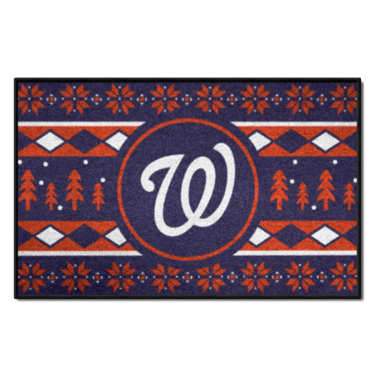 Washington Nationals Holiday Sweater Starter Mat Accent Rug - 19in. x 30in.