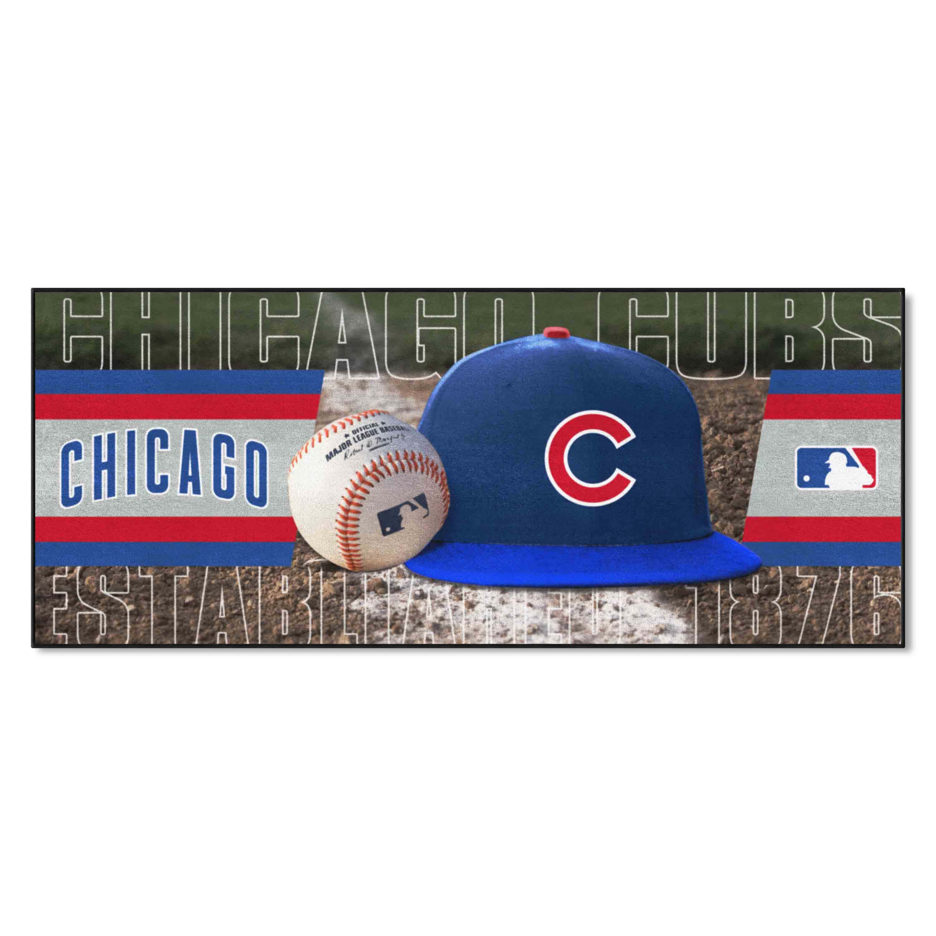 Chicago Cubs Baseball Runner Rug - 30in. x 72in. - Chicago Cubs