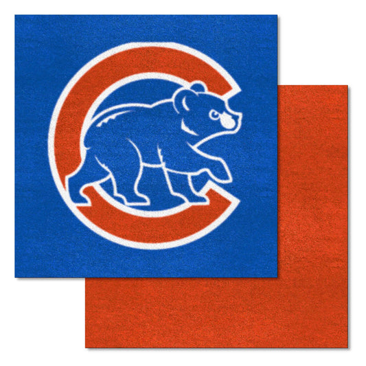 Chicago Cubs "C Bear" Alternate Logo Team Carpet Tiles - 45 Sq Ft. - Chicago Cubs