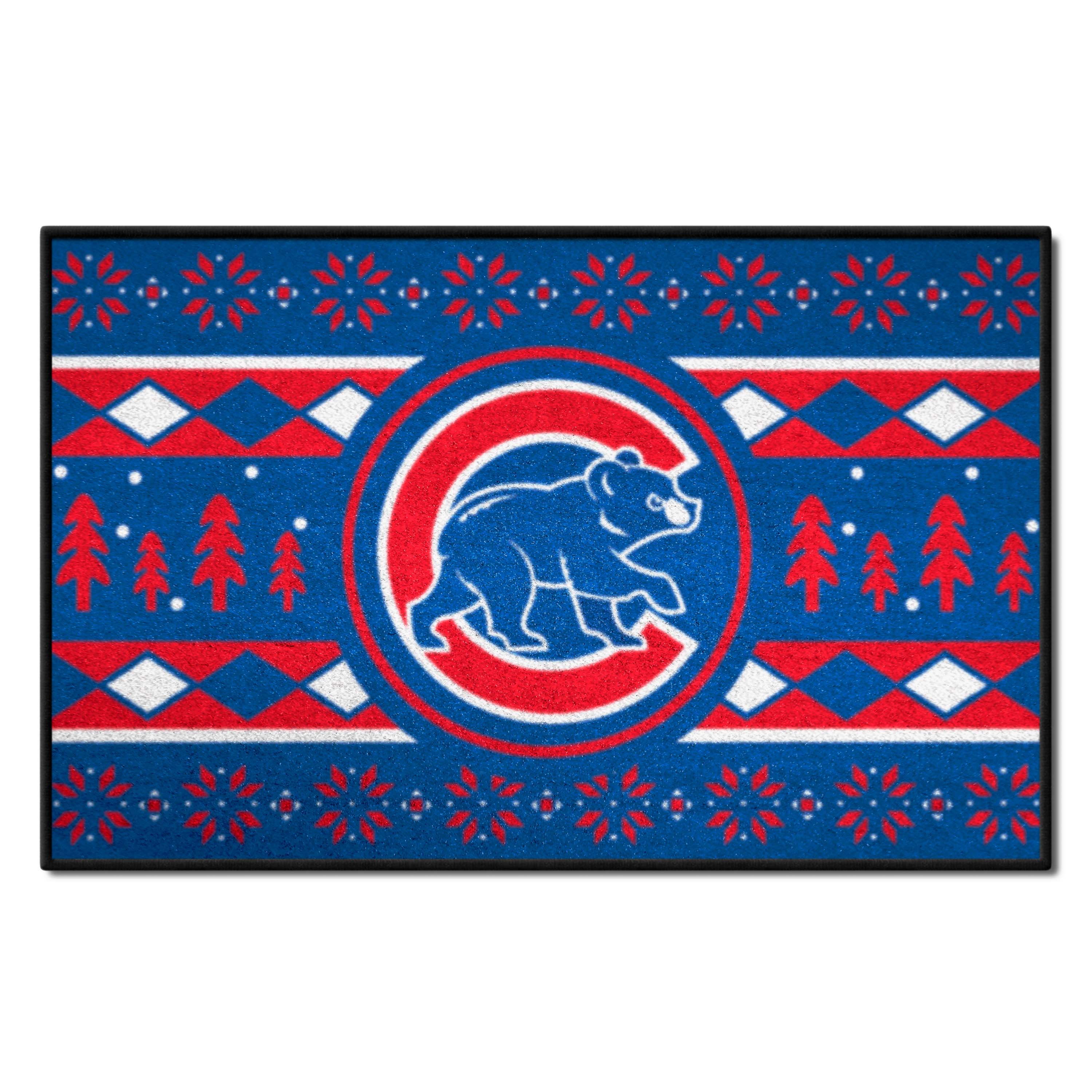 Chicago Cubs Holiday Sweater Starter Mat Accent Rug - 19in. x 30in. - Chicago Cubs