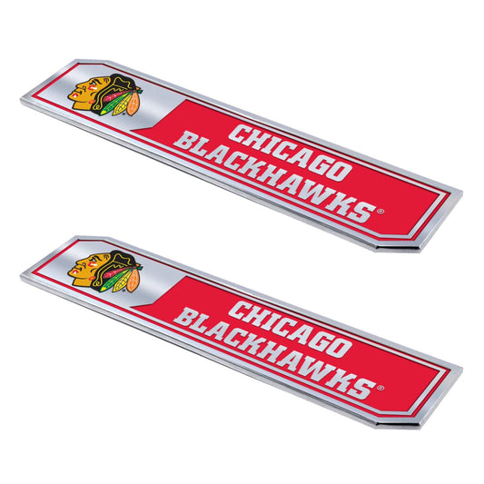 Chicago Blackhawks 2 Piece Heavy Duty Aluminum Embossed Truck Emblem Set - Chicago Blackhawks