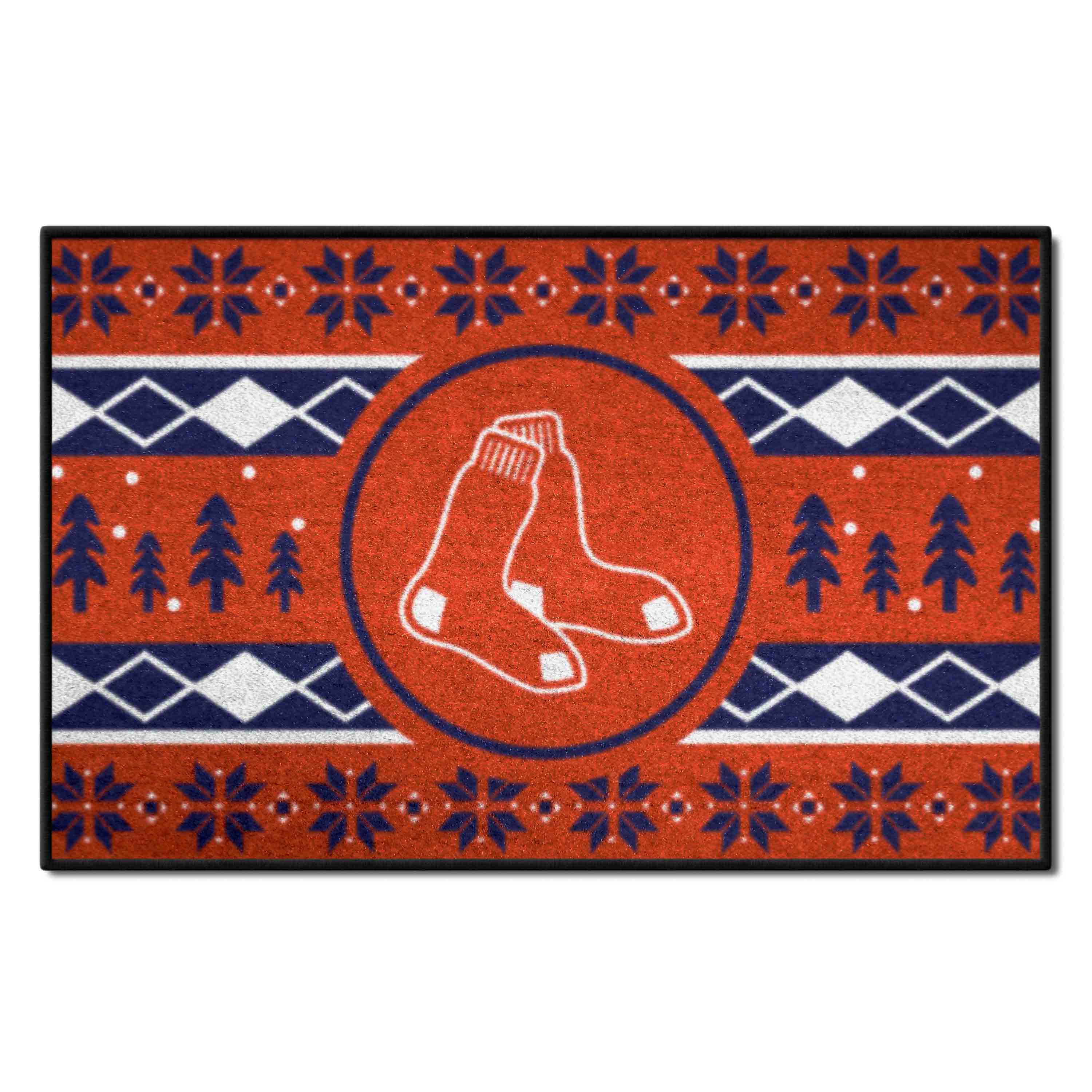 Boston Red Sox Holiday Sweater Starter Mat Accent Rug - 19in. x 30in.