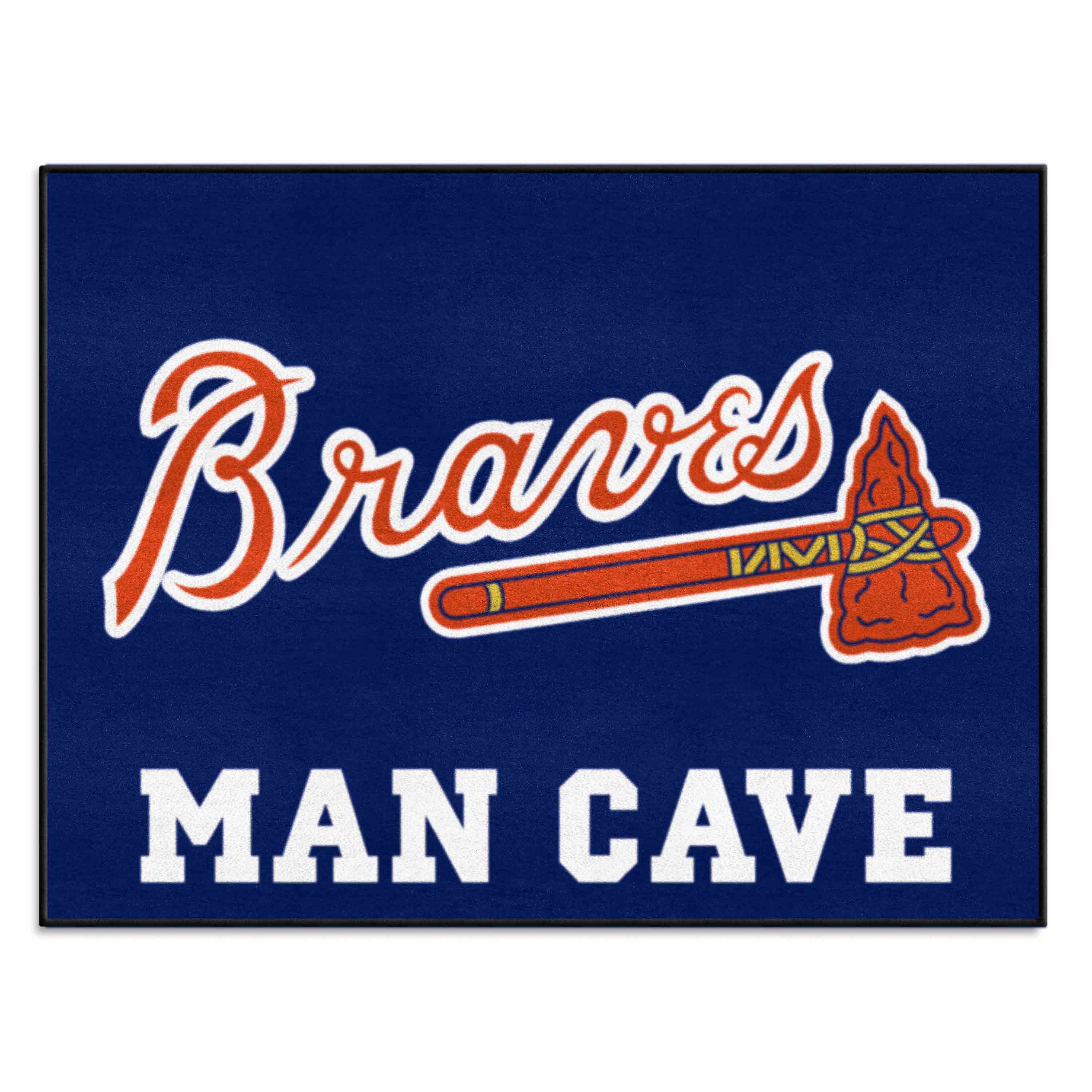 Atlanta Braves "Braves" Script Logo Man Cave All-Star Rug - 34 in. x 42.5 in. - Atlanta Braves