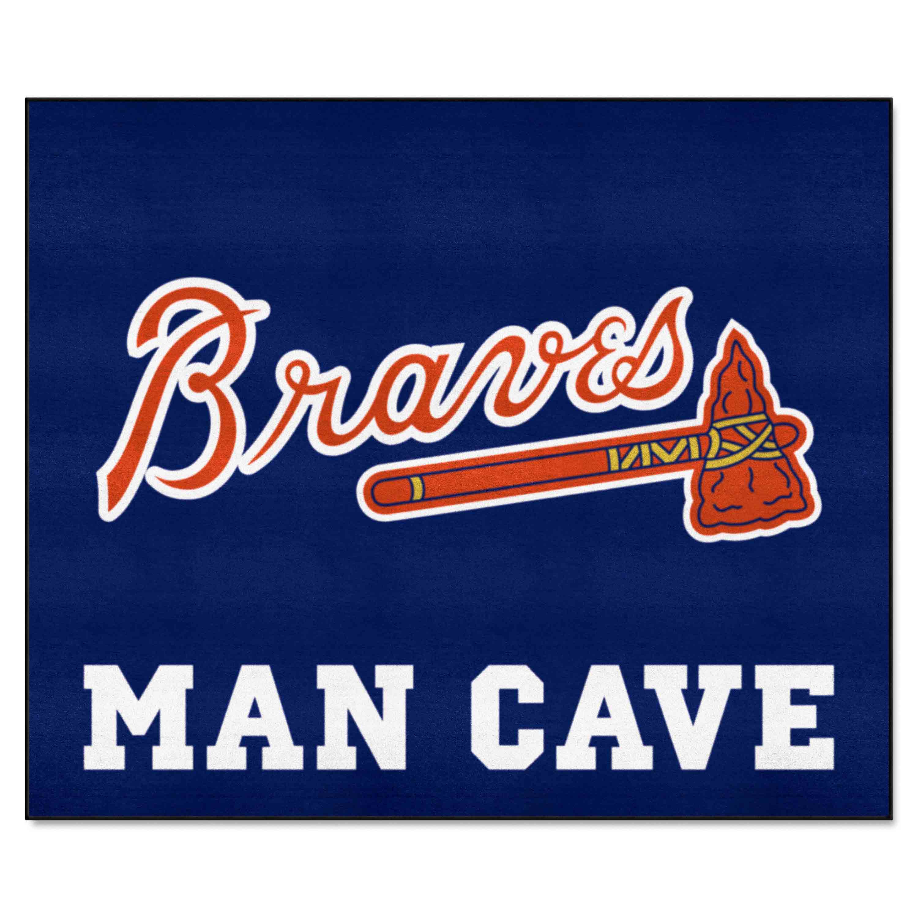 Atlanta Braves "Braves" Script Logo Man Cave Tailgater Rug - 5ft. x 6ft.