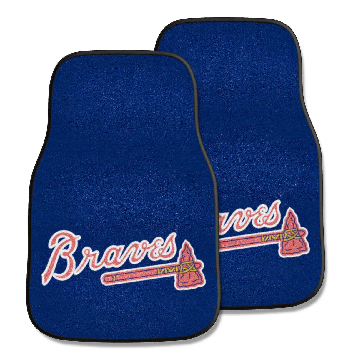 Atlanta Braves "Braves" Script Logo Front Carpet Car Mat Set - 2 Pieces - Atlanta Braves