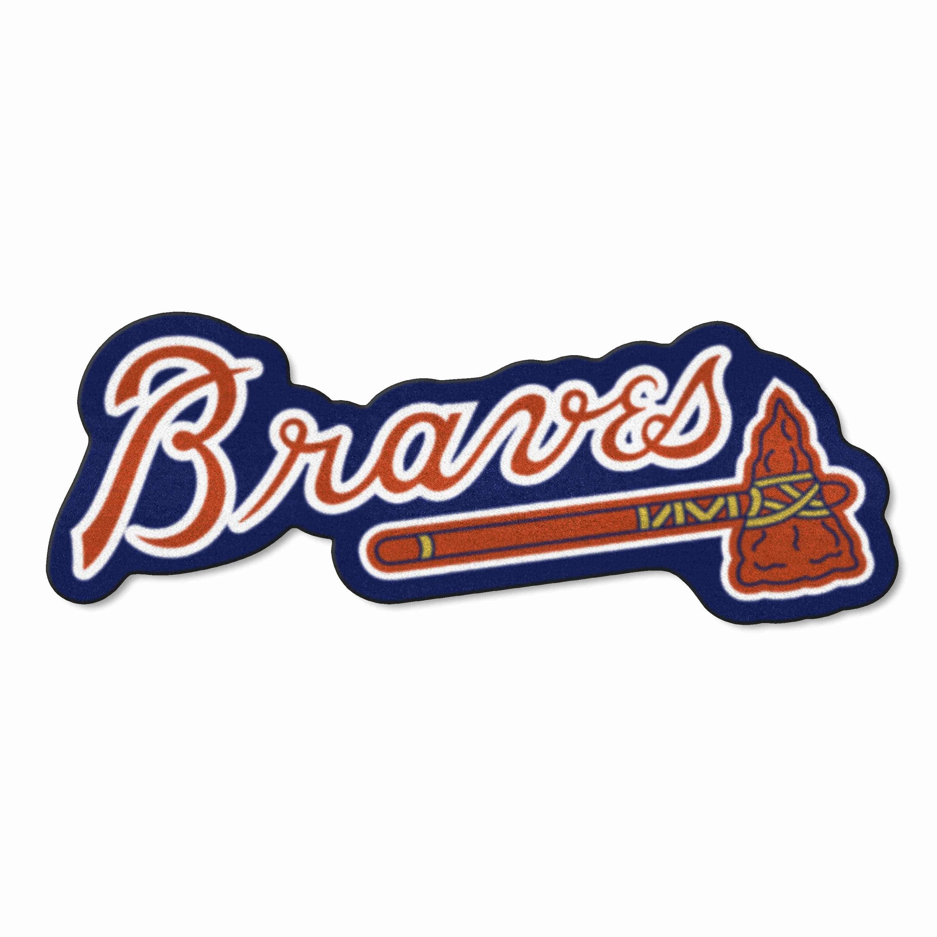 Atlanta Braves Mascot Rug "Braves" Script Logo - Atlanta Braves