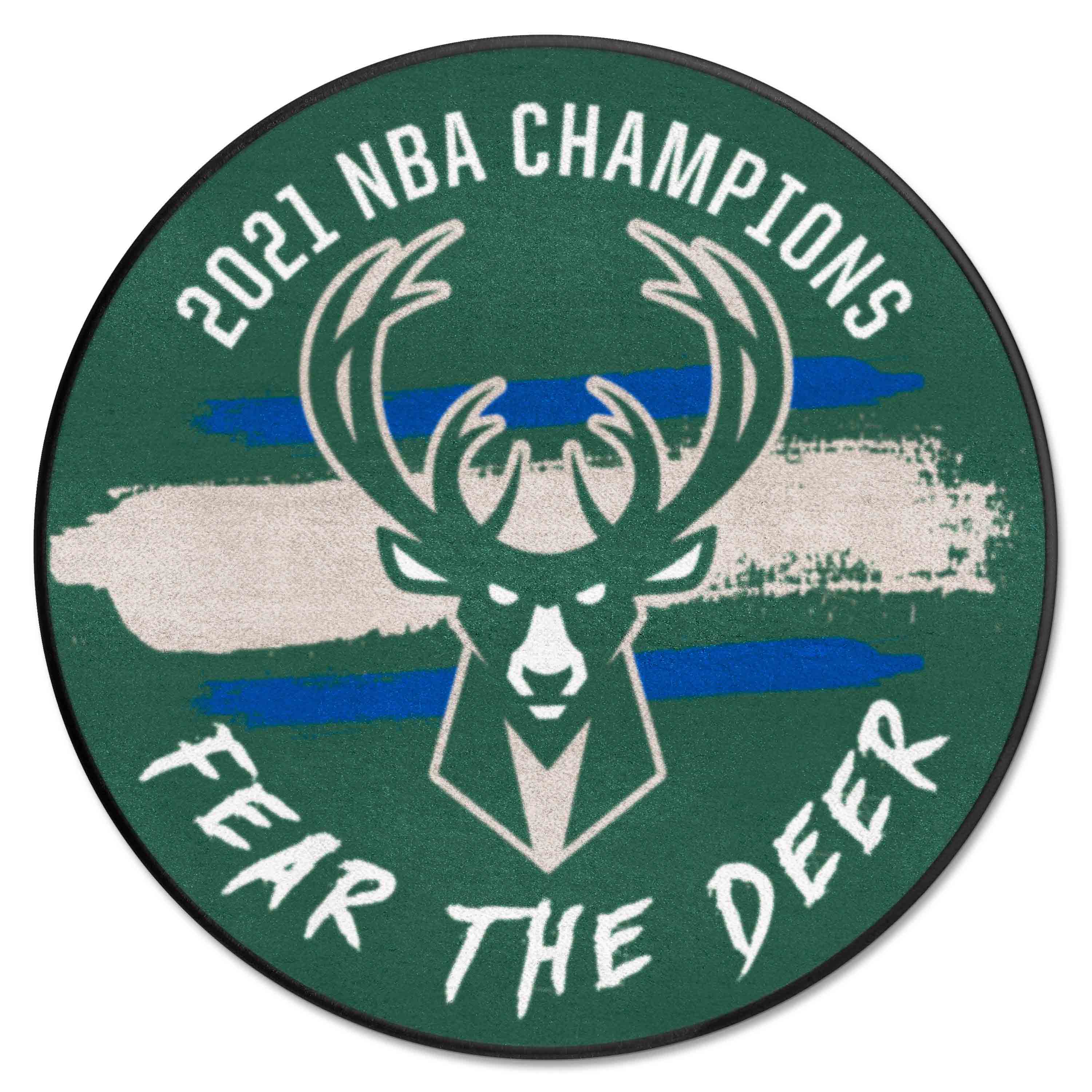 Milwaukee Bucks 2021 NBA Champions Basketball Rug - 27in. Diameter