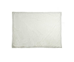 50" X 70" Ivory Faux Fur Plush Throw Blanket with Embroidery - Homeroots