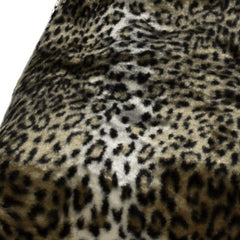 50" X 70" Ivory Black and Brown Faux Fur Animal Print Plush Throw Blanket with Embroidery - Homeroots