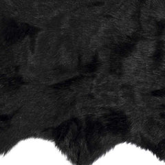 2' X 3' Black Faux Sheepskin Animal Print Washable Area Rug