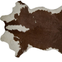 2' X 3' Brown and White Cowhide Hand Woven Area Rug