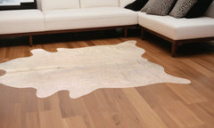 6' X 7' Off White Natural Cowhide Area Rug - Homeroots