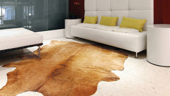 6' X 7' Golden Honey Exotic Cowhide Area Rug - Homeroots