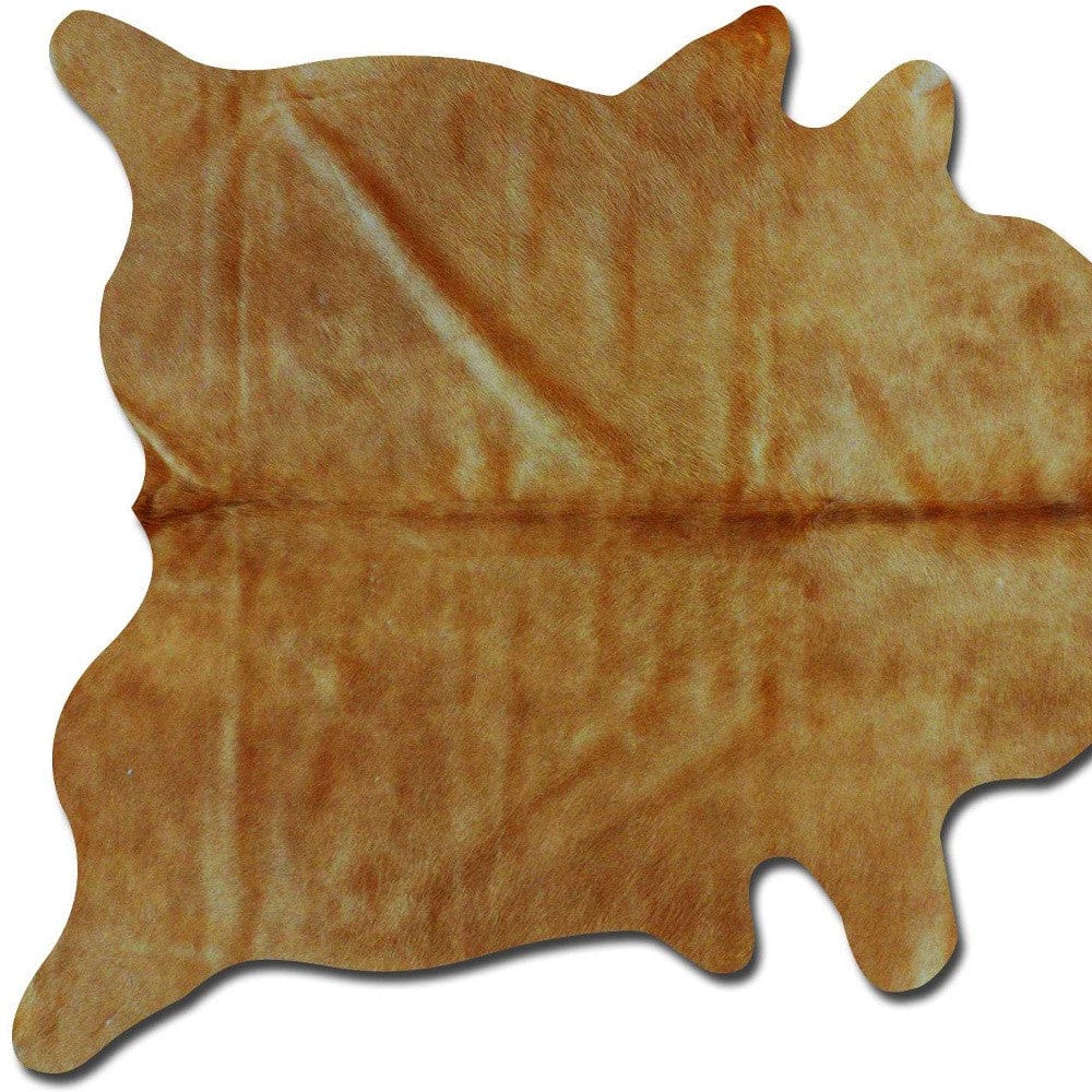 6' X 7' Golden Honey Exotic Cowhide Area Rug - Homeroots