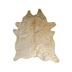 6' X 7'  Natural And Gold Genuine Cowhide Area Rug - Homeroots