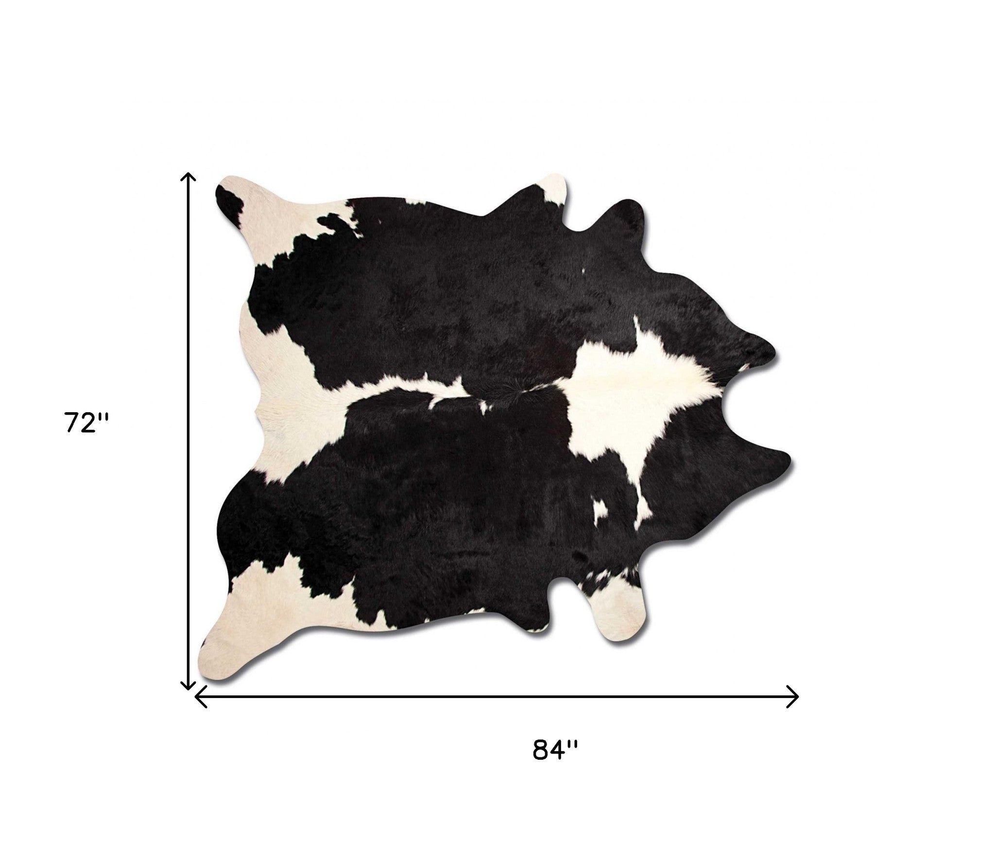 Black And White Cowhide Animal Print Area Rug